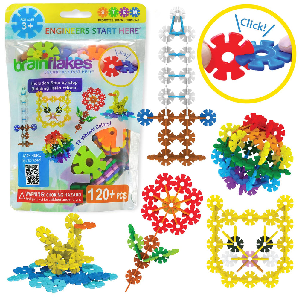 Brain Flakes 120 Pcs Starter Set Multicolor (12 colors) - Resealable Pouch