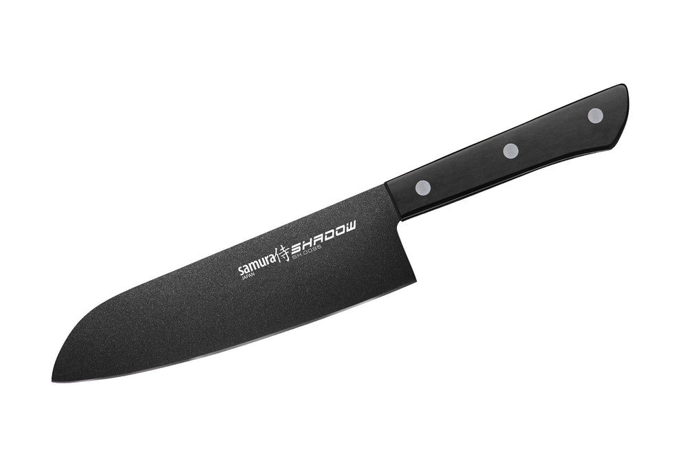 Couteau Santoku Samura SHADOW avec revêtement antiadhésif noir 7,0