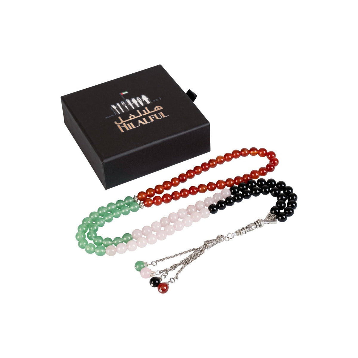 Perles de prière couleur drapeau des Émirats arabes unis (99 perles)