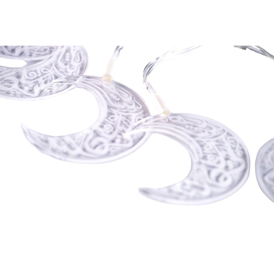 Premium acrylic Ramadan Light string, crescent design