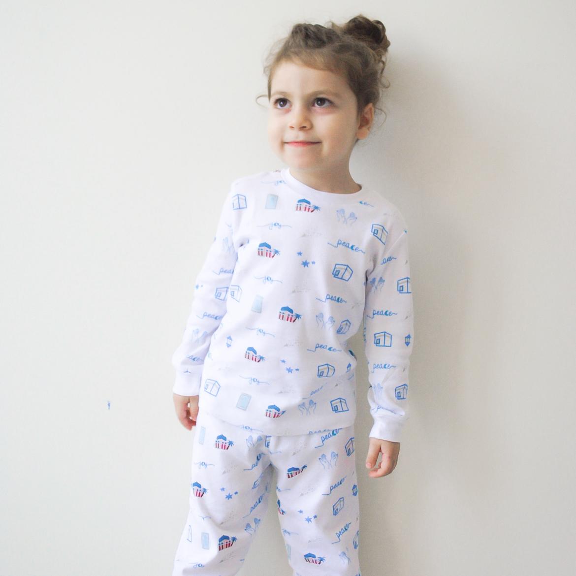 Pyjama unisexe pour enfants HilalFul - 100 % coton biologique