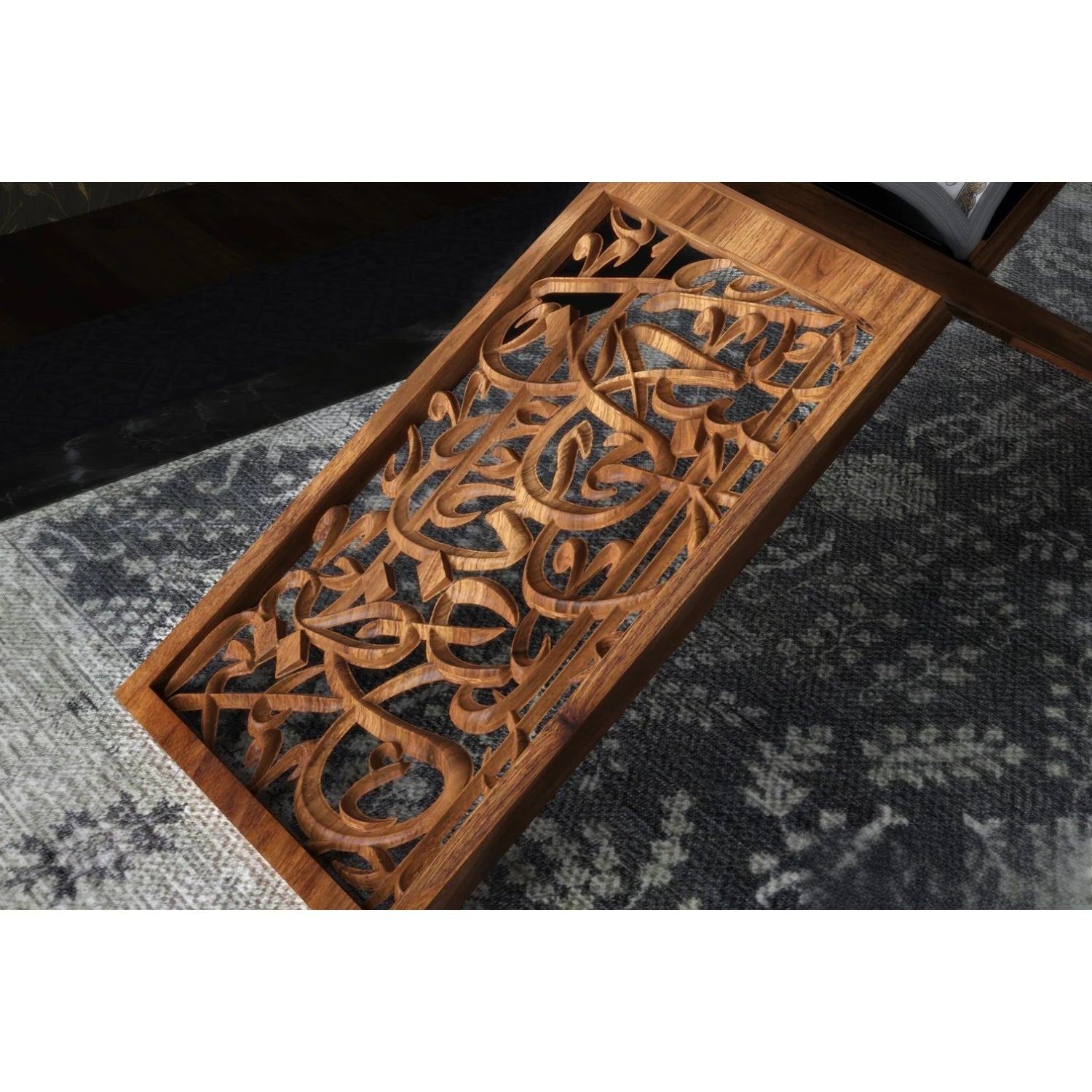 Wooden Arabic Caligraphy Quran Stand Hilalful