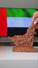 Déco de table en bois avec carte des Émirats arabes unis